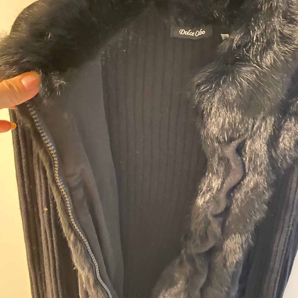 Faux Fur Vest in Black - Picture 3 of 10